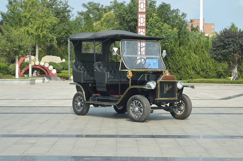 Electric Retro Vintage Classic Sightseeing Car 5 Seats Lithium Battery 100-120km Range for Scenic Area Use