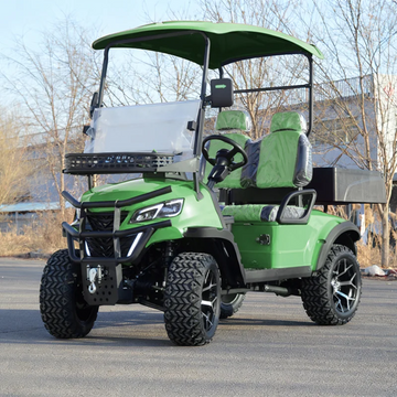 High Ground Clearance Street Legal 4x4 Drive  2 Seater Hunting  Green  Golf Cart with Bluetooth Connectivity for Leisure Resort