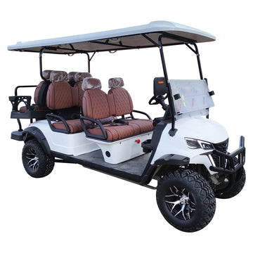 6-Seater 72v Electric Golf Cart 4+2 Seater Utility Vehicle with 2 Stroke Engine Gasoline Fuel