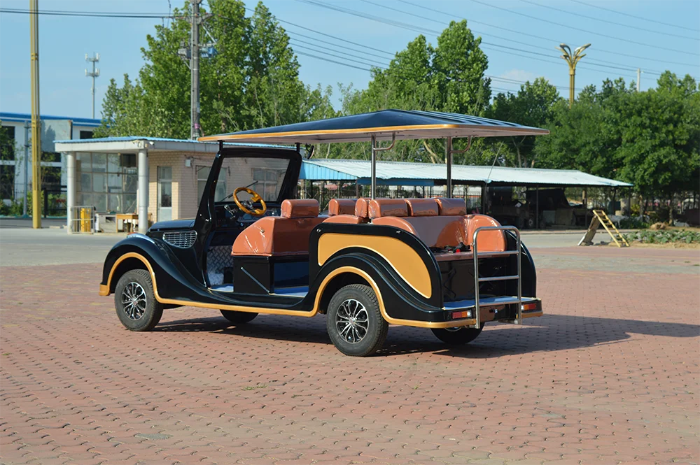 8 Seater Electric Sightseeing Cars  Classic  Villa Sightseeing Bus Equipped with 48V  Powerful Motor for Golf Club Courtesy