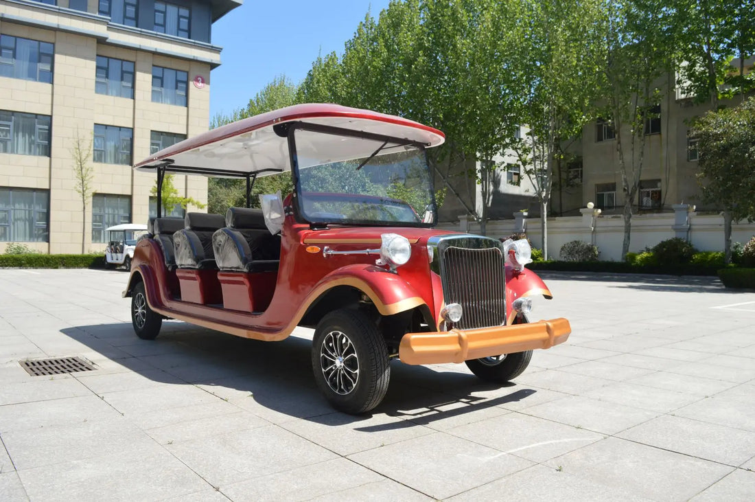 Hot Sale 12 Passenger Retro Electric Vintage Car Sightseeing with 4KW Electric Motor for Resort Shuttle