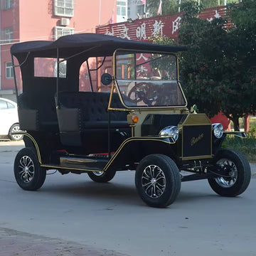 High Quality 5 Seater Electric Vintage Classic Sightseeing Car Lithium Battery 100-120km Range Spacious Interior for Resort