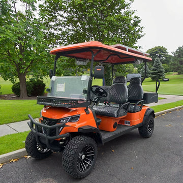 Yuexuan Solar Powered 2+2 Seat 4 Seater Lithium Metal Dump Truck Electric Golf Cart With Cargo