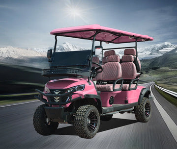 High Performance Electric Utility  6 Seater Street Legal Pink Golf Cart  for Scenic Parks Support Various Customizations
