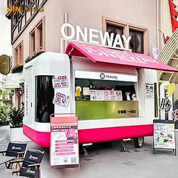 2025 Full Equipment Food Trucks Tacos Coffee Cart Restaurant Bbq Foodtruck Dining Car Pink Mobile Food Trailer