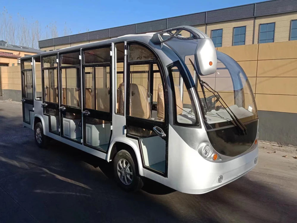 Electric Classic Golf Cart 14 Passengers 100KM Range Lead-acid Battery 48V/4KW Motor for Vacation Car Shuttle