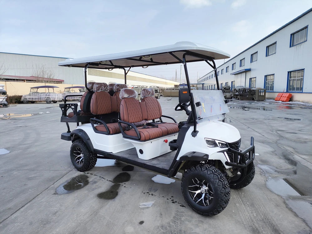 Brand New 4+2 Seaters 48v Battery Electric Golf Buggy Cart 6 Seat 4-Wheel Powerful Factory Price