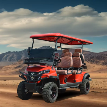 Factory Price High Speed Off Road 6 Seat Red Club Golf Cart with 72V Powerful Motor for  Golf Course Transportation