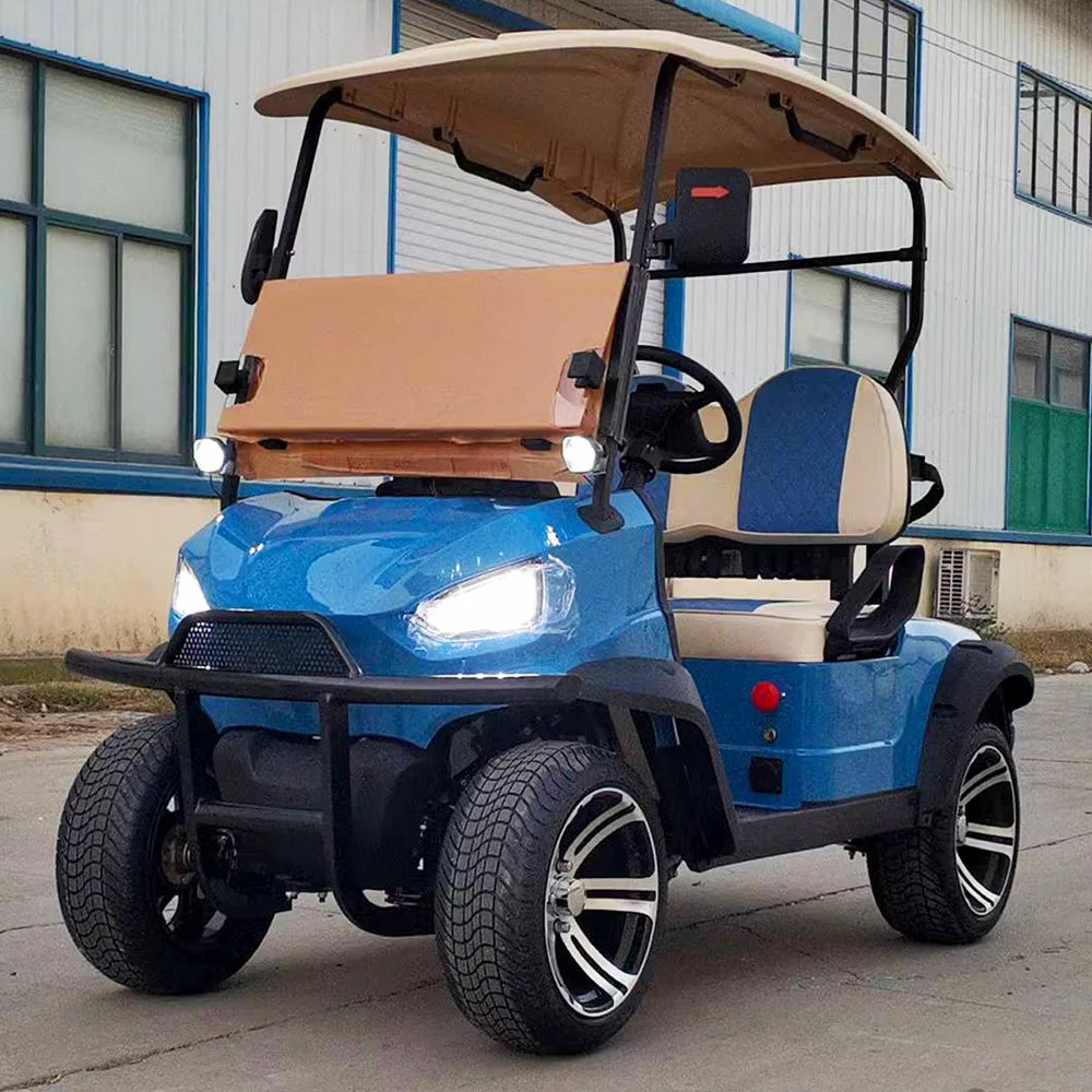 Golf Buggy Electric Cart 48v Golf Cart 2 Seater Lifted Blue Golf Cart