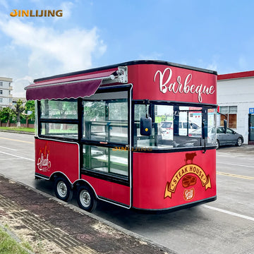 Custom Commercial Coffee Truck Waffle Snack Machines Foodtrailer Barbecue Cart Mini Mobile Food Trailer With Wheels