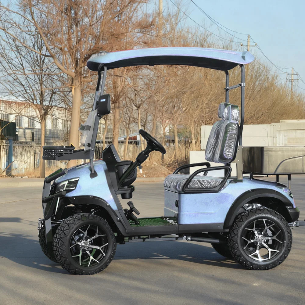 High-quality 4x4 Drive 2 Seater Electric Blue Club Golf Cart for Golf Course Transportation Supports OEM/ODM