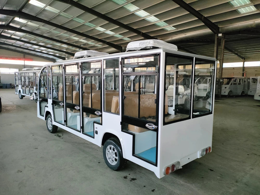 High Quality 72V Power 14-Passenger Battery Electric Sightseeing Minibus From China Factory Long Mileage Bus & Car