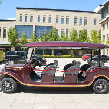 High Performance 12 Seater Classic Electric  Retro Style Sightseeing Bus with Spacious Interior for Resort Shuttle