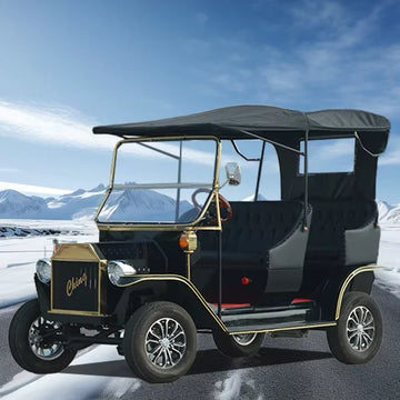 Electric Retro Vintage Classic Sightseeing Car 5 Seats Lithium Battery 100-120km Range for Scenic Area Use