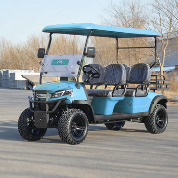 New Design High Payload Capacity 4 Passenger Blue Street Legal 4x4 Drive Electric Golf Cart for Community Shuttle