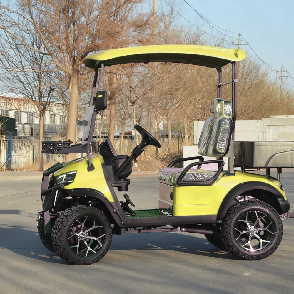 Wholesale Price Utility Vehicle 2 Seater Yellow Street Legal  Sightseeing Golf Cart for Amusement Park