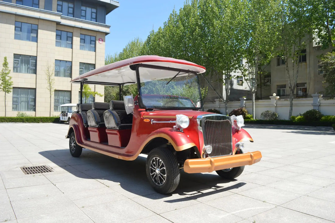 New Design Vintage Electric Sightseeing Car 4 Wheels Vintage Classic Travel Electric Car with 48V Powerful Motor for Scenic Area