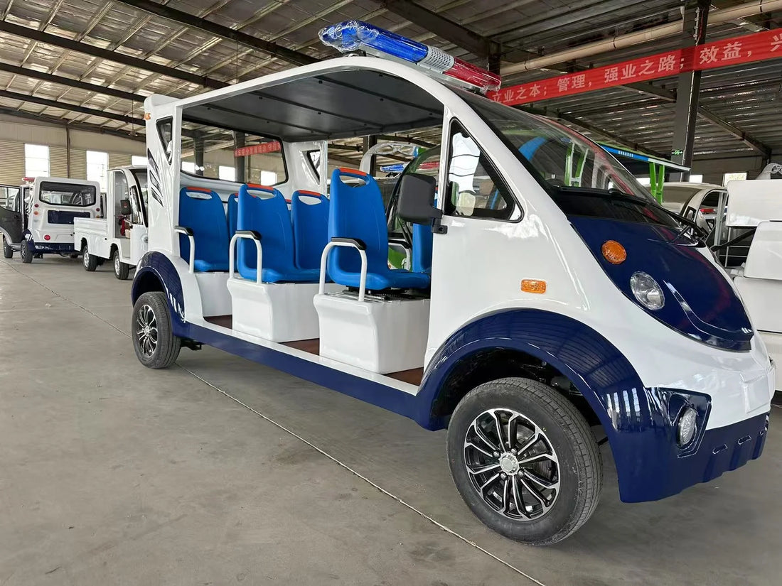 Certified CE 6-8 Person Battery Operated Electric 4-Wheel Patrol Car Highway Golf Cart Electric Sightseeing Bus & Car
