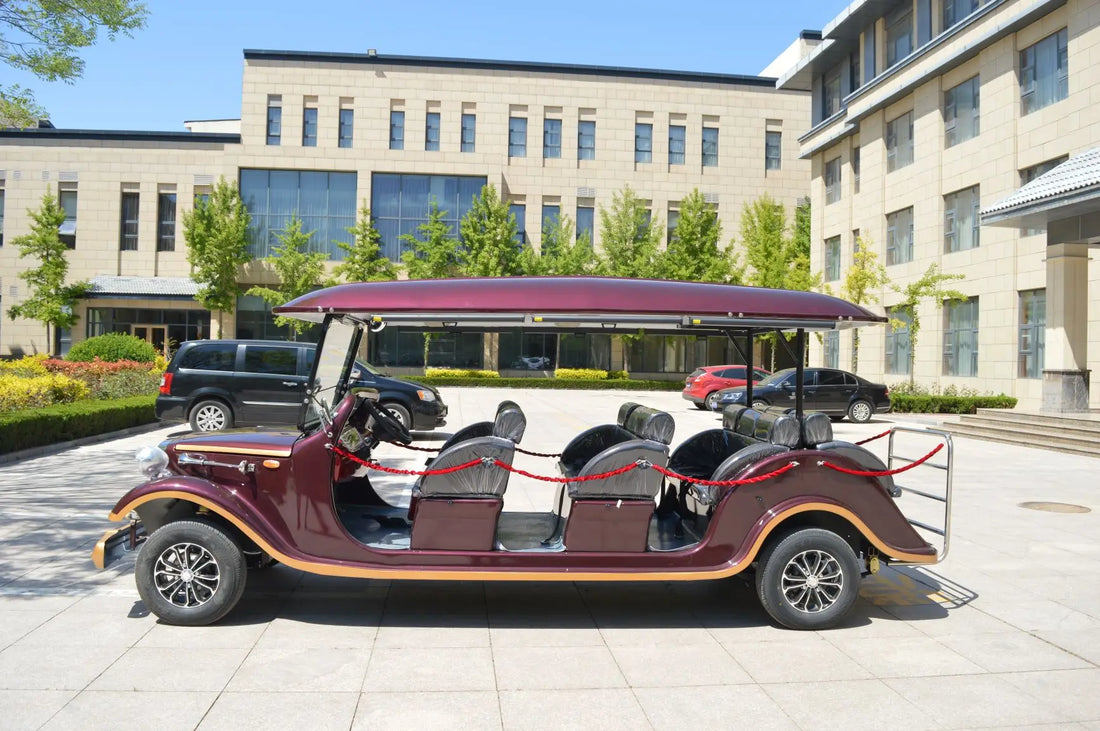 High Quality Vintage Shuttle Car 12  Seater Retro Style Sightseeing Bus Support Color Customization for Hotel VIP Reception