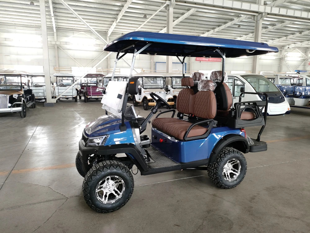 Dot Certified Classic 4-Seater Electric Golf Buggy Adult Vehicle 5kw Motor 48v Lead-acid Maintenance-free Battery Steel Chassis
