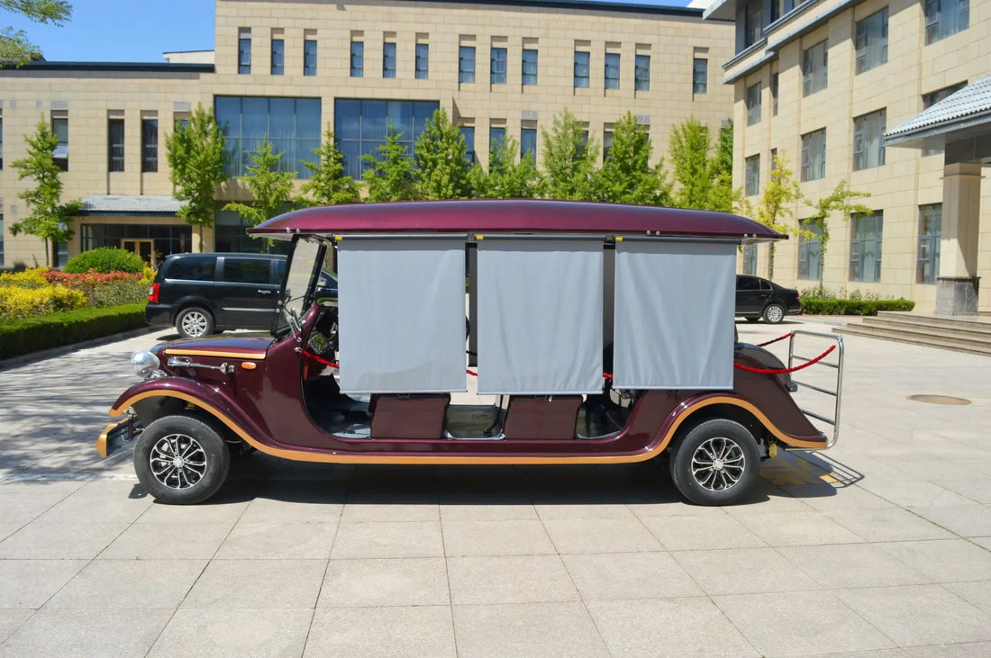 High Performance 12 Seater Classic Electric  Retro Style Sightseeing Bus with Spacious Interior for Resort Shuttle