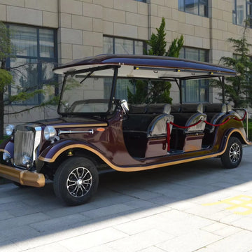 High Quality Vintage Shuttle Car 12  Seater Retro Style Sightseeing Bus Support Color Customization for Hotel VIP Reception