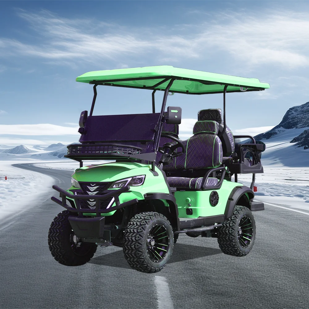 High Performance 4 Seaters  Off Road Electric  Golf Carts Club Car with 3.5KW AC Motor for Amusement Park