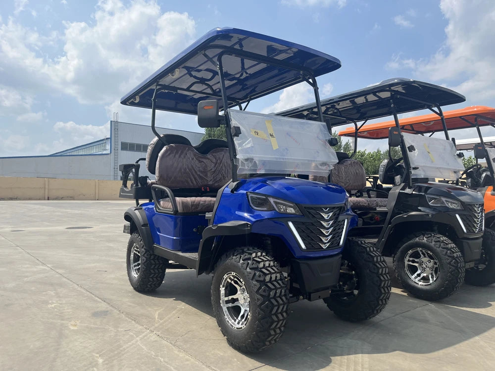 4-Seater Off-Road Electric Classic Golf Cart Street-Legal with 48V Lithium Battery Steel Chassis Hydraulic Brakes