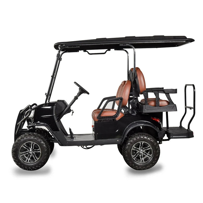 New Model 2+2 Electric Golf Cart Popular Comfortable Folding Club Sightseeing Car with 4 Seats for Hunting Buggy & Road Golf