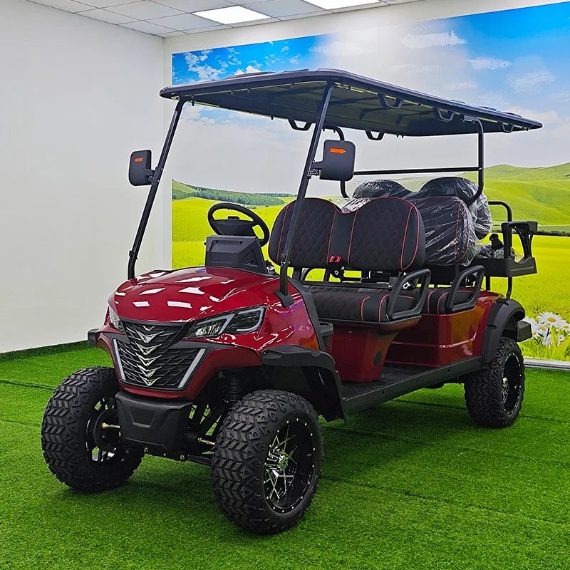Super Luxury 6-Seater Lifted Golf Cart Easy Folding High Quality Electric Gas Options Available Low Price 48v Battery Voltage