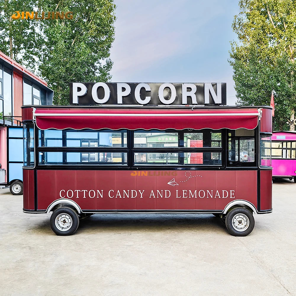 Commercial Street Fast Food Van Cart Coffee Pizza Snack Food Trucks Mobile Food Trailer Fully Equipped