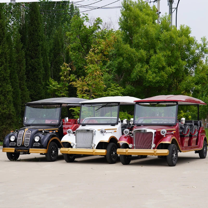 Classic Luxury 8-seater Electric Vintage Golf Carts for Travelling Club Use Lithium-ion Battery Electric Golf Cart