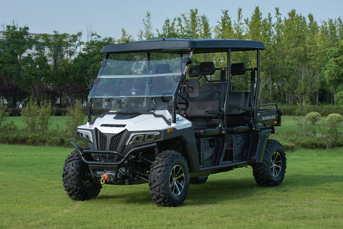 Side by Side Extended High Capacity 4WD With Differential Lock 400cc Engine Balance Shaft Drive Gasoline UTV