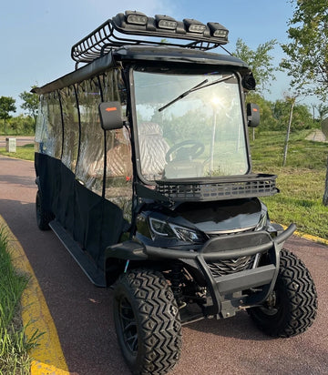 Electric Car Golf Cart with Doors and Headlight Luggage Carrier