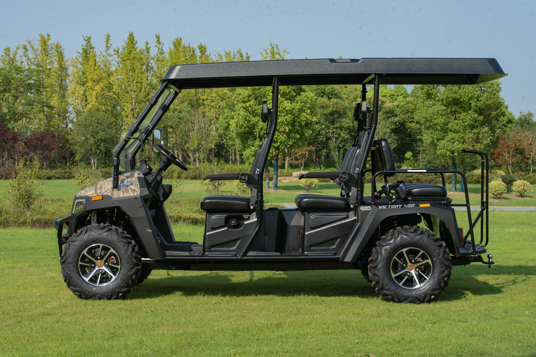 Extended-Cab Lithium-Ion Battery Zero-Emission High-Torque Off-Road Multi-Purpose Utility Electric UTV