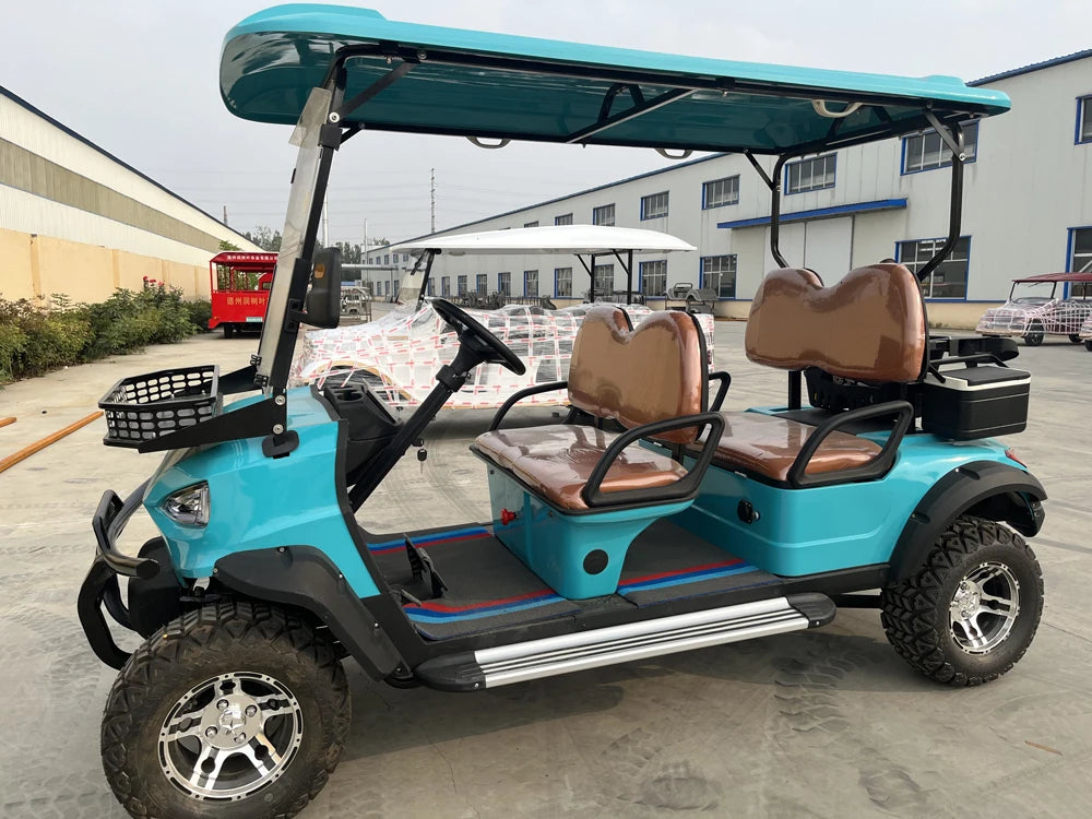 72V 5kw M2+2 Buggy Electric 4-Wheel UTV 4-Seater Golf Cart with Lead-acid Battery Steel Chassis Hydraulic Brakes 70-90km Range