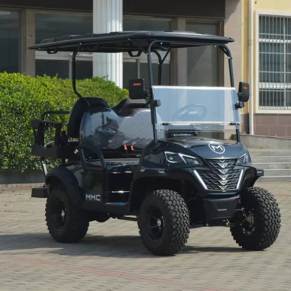 Electric Golf Cart Buggy 4 Seater Electric Unloading Flat Box Transfer Vehicle with Cargo Box for Airport Terminal Transfer