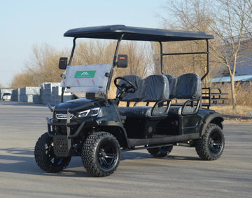 Strong Climbing Ability Black Electric Golf Cart  4 Seater 60v Lithium Battery Off Road Electric for Resort Shuttle