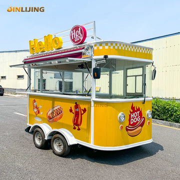 Convenient Mobile Coffee Truck Juice Ice Cream Bakery Hot Dog Cart Bus Street Fast Food Trailer for Sale