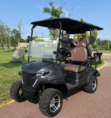 Street Legal Utility Buggy for Resort Patrol Use D.O.T. Certified LED Headlights & Front Bumper 48V 4-Seater Electric Golf Cart